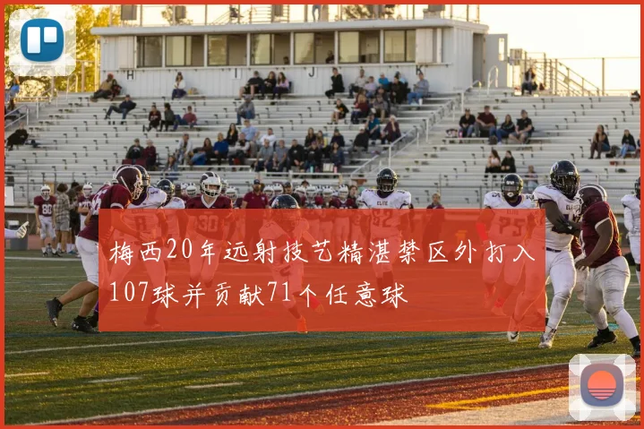 梅西20年远射技艺精湛禁区外打入107球并贡献71个任意球